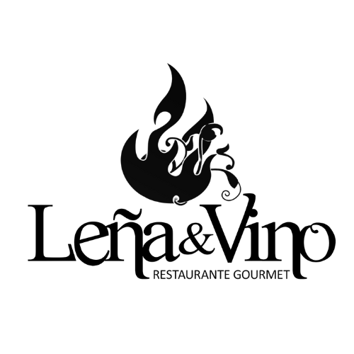 Logo negro leña y vino